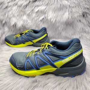 Saloman Speedcross Jr Trail Running Shoes Sneakers Boys Youth Size 1 Blue Yellow